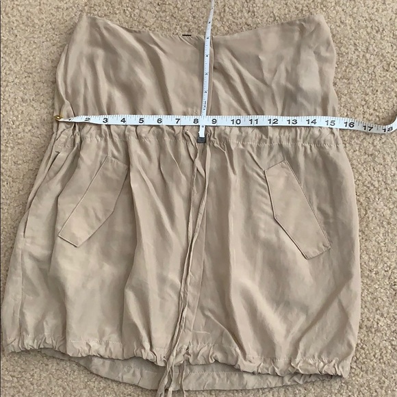 Fendi Strapless Tan Silk Halter Button Up Top - Picture 8 of 8